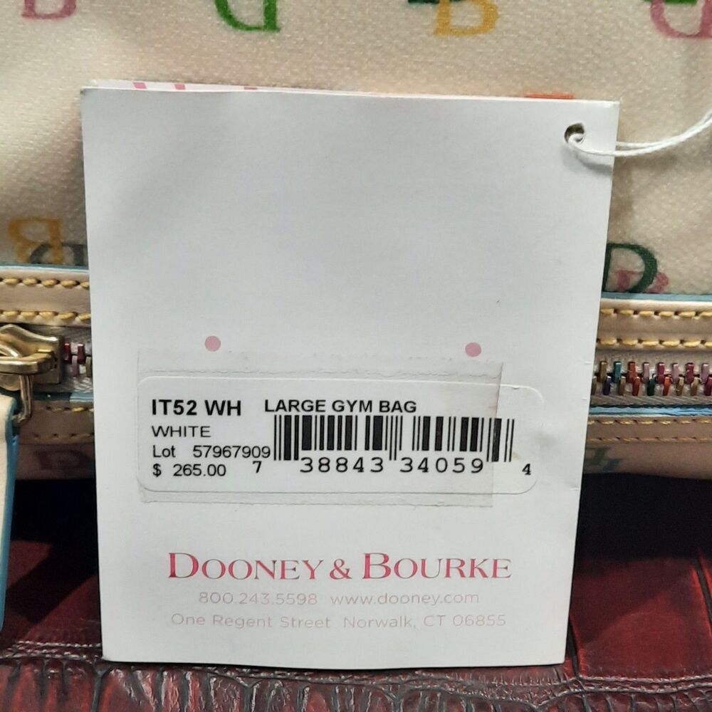 RARE VTG DOONEY BOURKE Y2K IT Gym Bowling Bag Cream Rainbow Zipper NEW WITH TAG - Picture 8 of 11